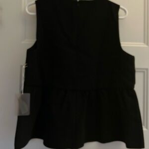 Forever 21 Black Sleeveless Peplum Tank Top